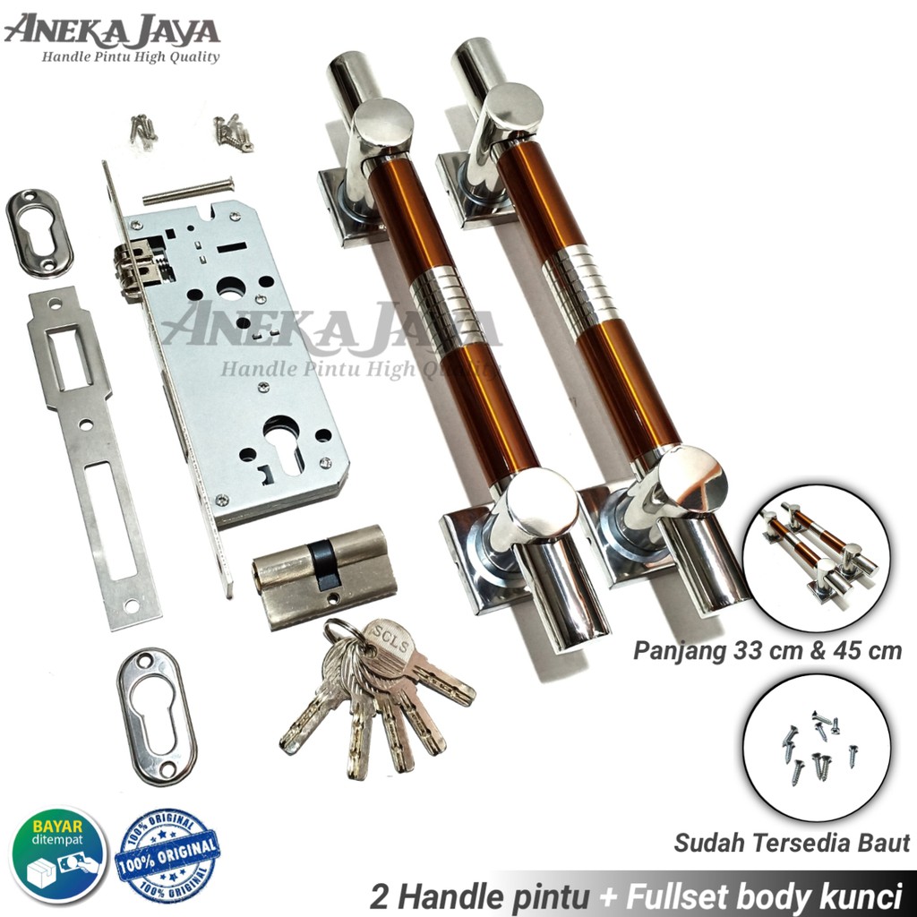 Satu set handle kunci pintu rumah 33 cm 45 cm minimalis tarikan pintu stainless gagang pintu terbaru