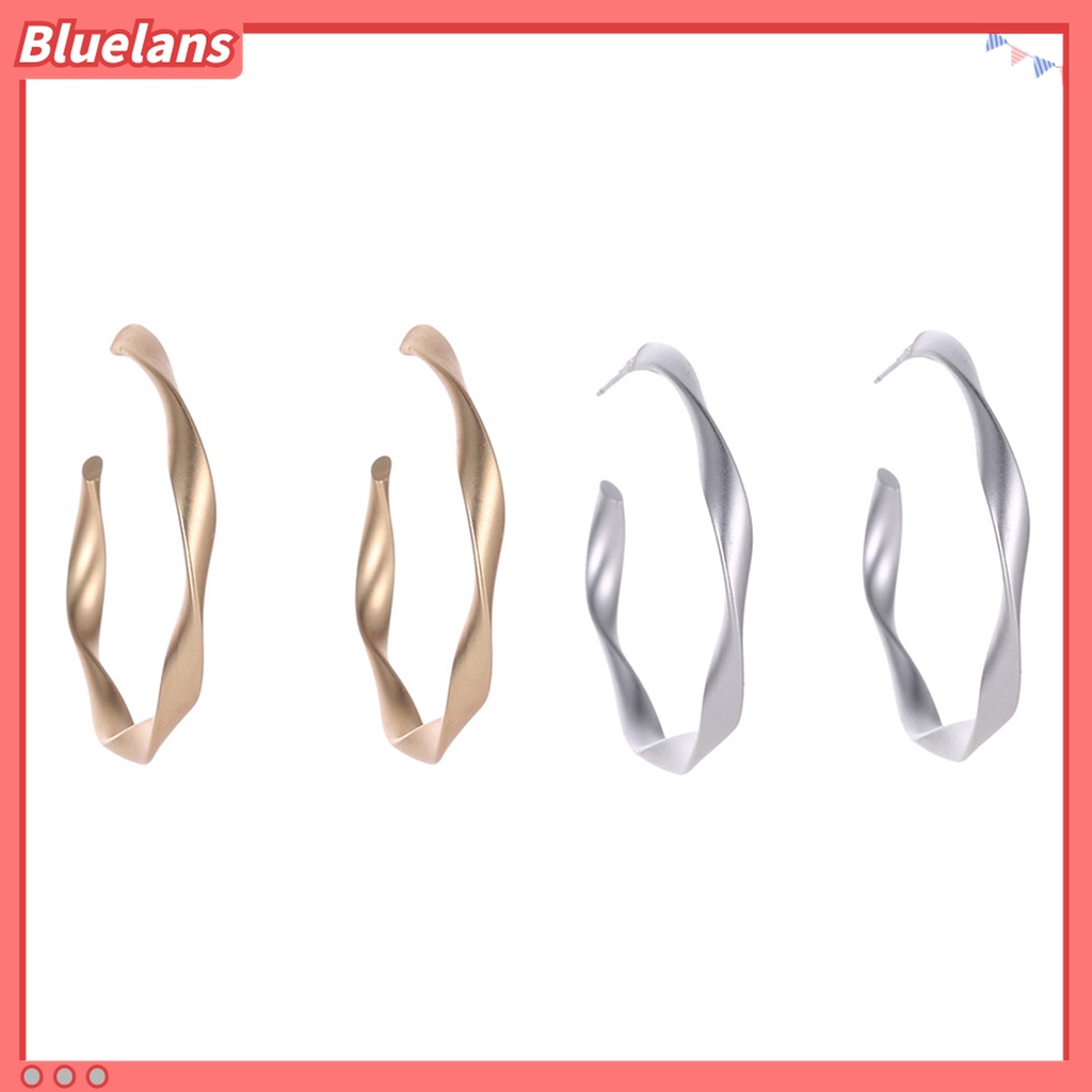Anting Bentuk Lingkaran Geometris Bahan Alloy Matte Untuk Pesta
