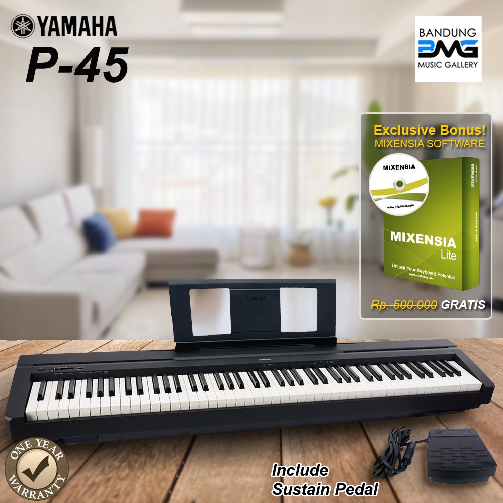 Yamaha P45 Digital Piano / P 45 / P45B / P 45B Garansi Resmi | Shopee