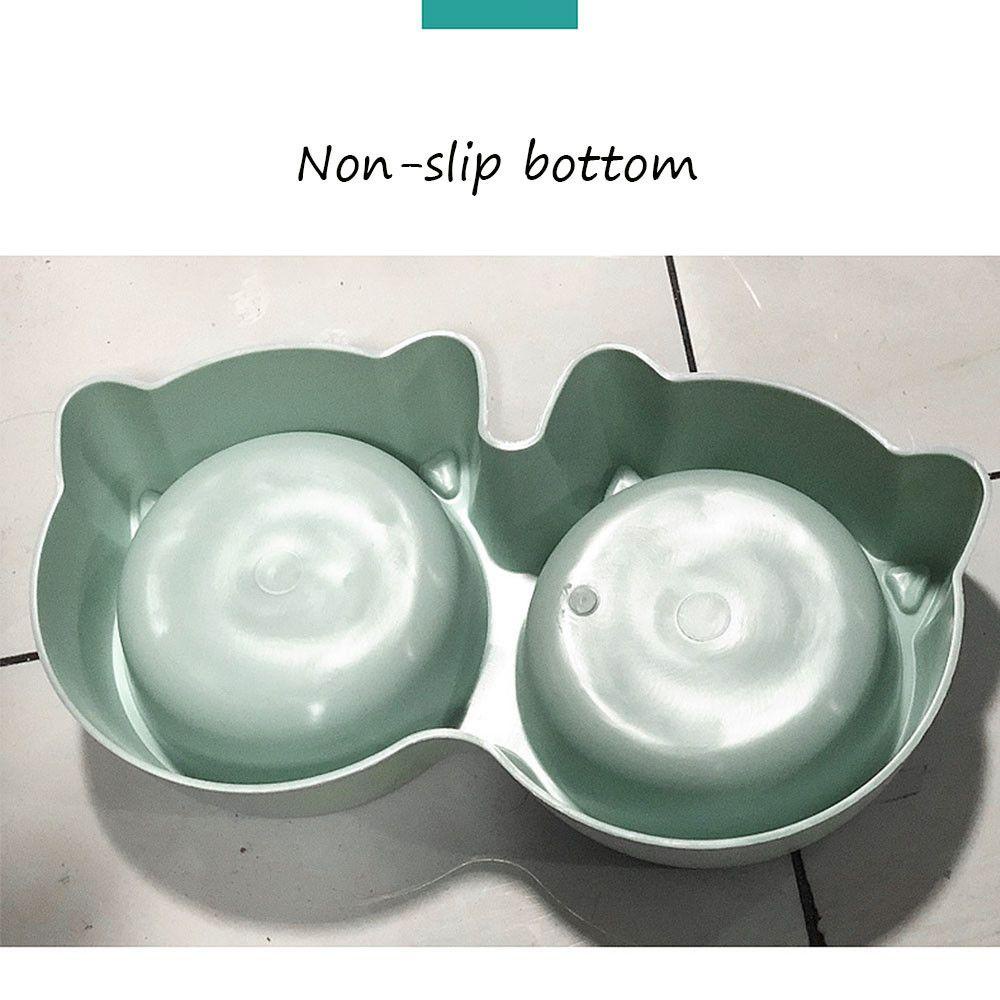 Solighter Double Cat Bowl Dual purpose Untuk Makanan Kucing Pet Feeding Pet Bowl