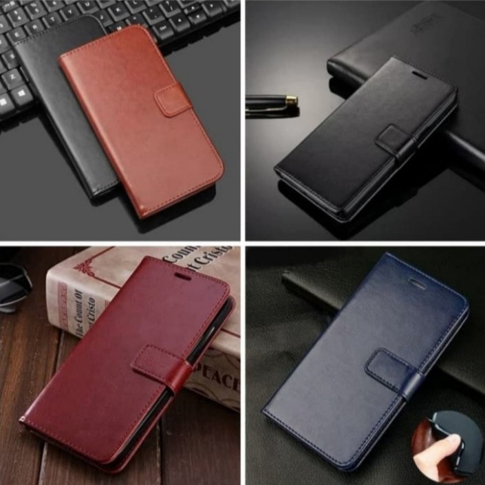 VIVO Y11 Y12 Y12i Y15 Y17 Y19 Y91 Y93 Y91c Y95 CASE FLIP BOOK COVER CASING BUKU KULIT WALLET KANCING SOFTCASE HITAM SILIKON STANDING STAND CASE COVER