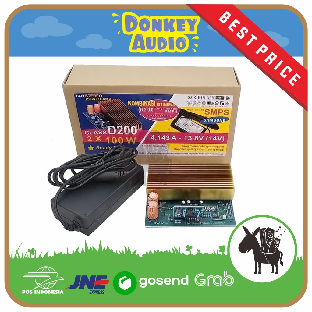 KIT POWER AMPLIFIER STEREO CLASS D 2X100W PLUS SMPS BELL BGR