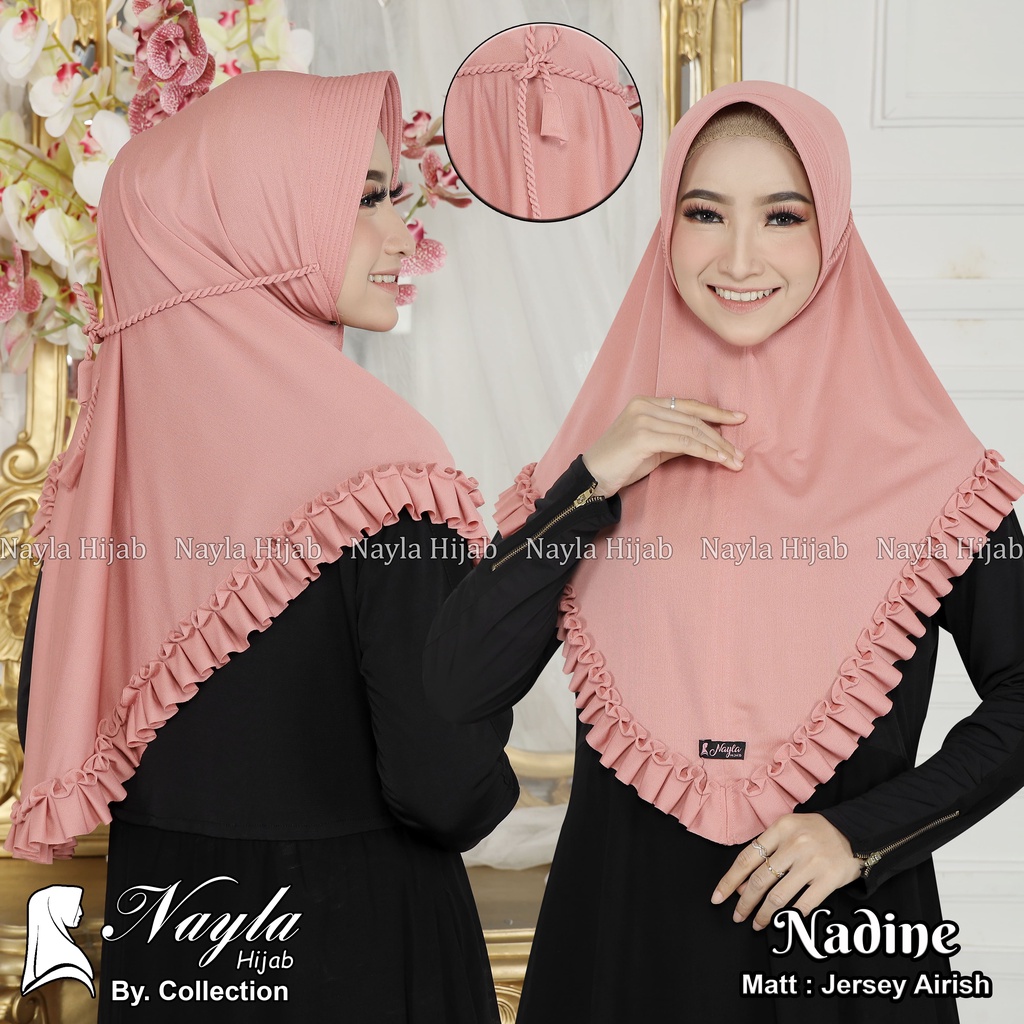 Kerudung Instan Tali Kepang Nadine Hijab Instan Jersey Airis Jilbab Terbaru Nayla Hija'b