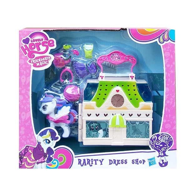 D'BEST -  FIGURINE MY LITTLE PONY DAN AKSESORIES LOVELY HORSE RARITY DRESS SHOP