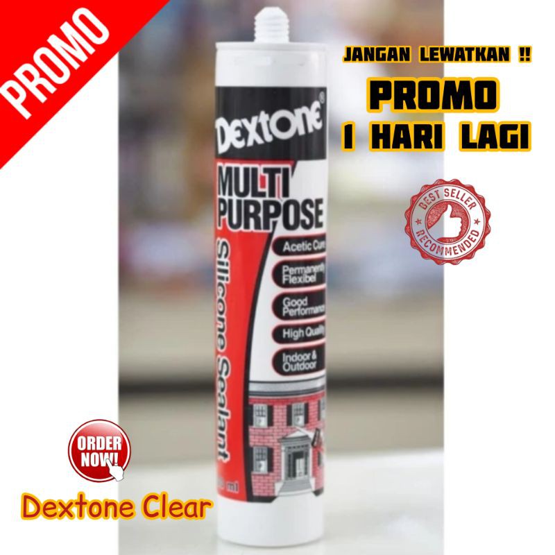 

Lem Sealant Dextone Clear Multi Purpose Silicone Sealant Clear Bening