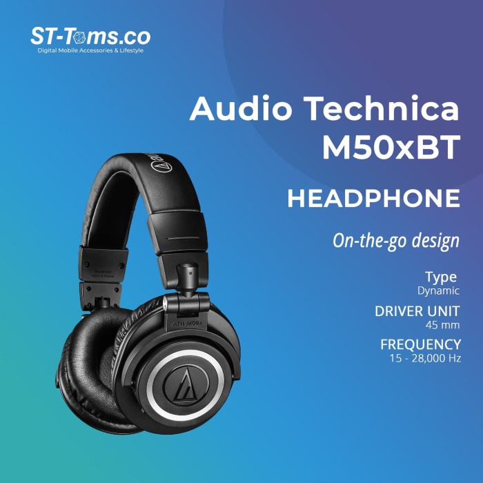 Audio Technica Ath-M50Xbt / M50X Bt Wireless Over-Ear Headphones - M50Xbt Gen 2