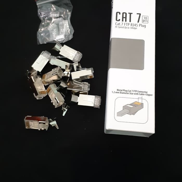 Konektor Rj45 Besi Lan Cat 7 NYK Isi 10pcs Connector Rj45 Cat7 Cover Belden isi 10 Pcs 1 Box