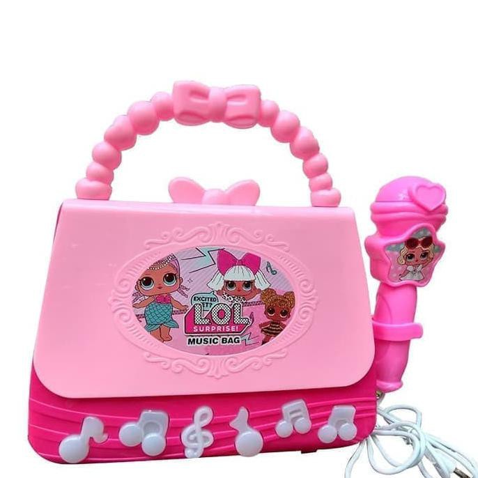 Terbaru  Mainan Anak Perempuan Microphone Music Bag LOL Surprise Tas Mic 2023A