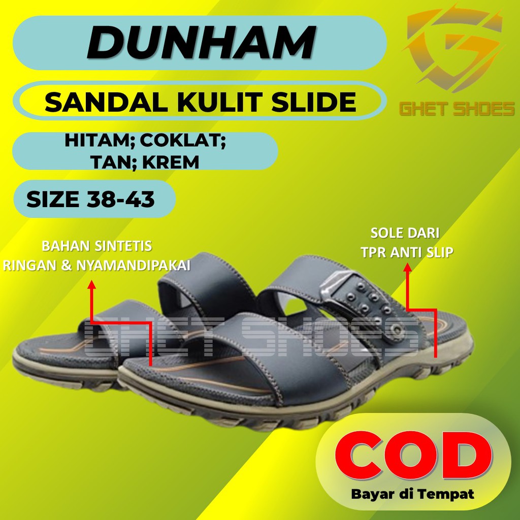 Sandal Kulit Original Laki Laki Dunham Casual Sendal Slide Kasual Lakilaki Pria Terbaru