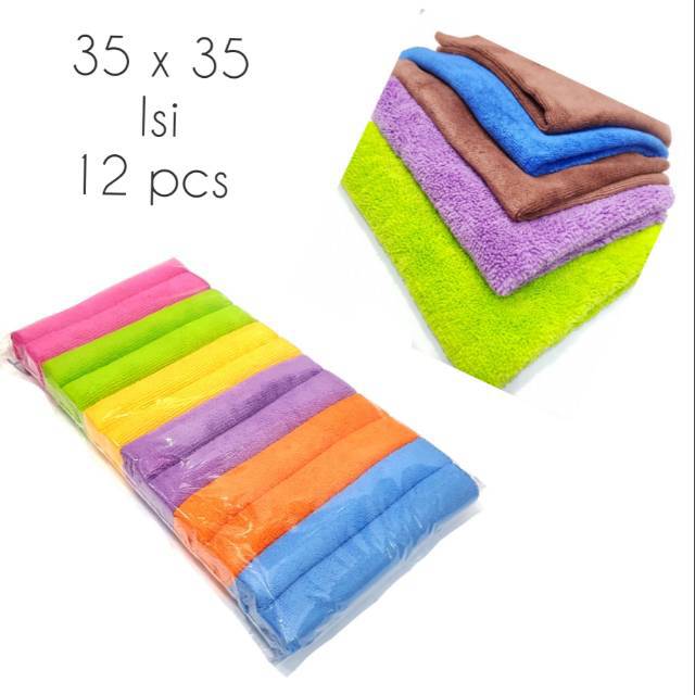 35X35 isi 12 pcs / pak  Kain Lap Microfiber ARGEN  . SY0405 s1