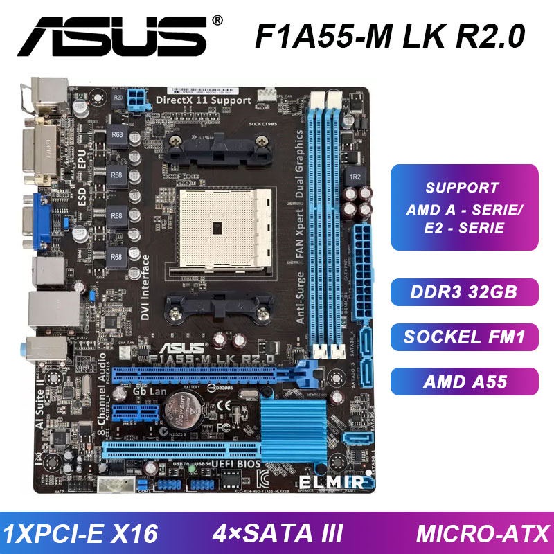 PREORDER FM1 Motherboard AMD A55 F1A55 ASUS F1A55-M LK R2.0 Motherboard DDR3 USB2.0 SATA II PCI-E 2.