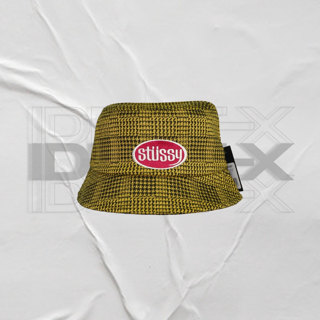 LOLA PLAID GOLD STUSSY BUCKET HAT