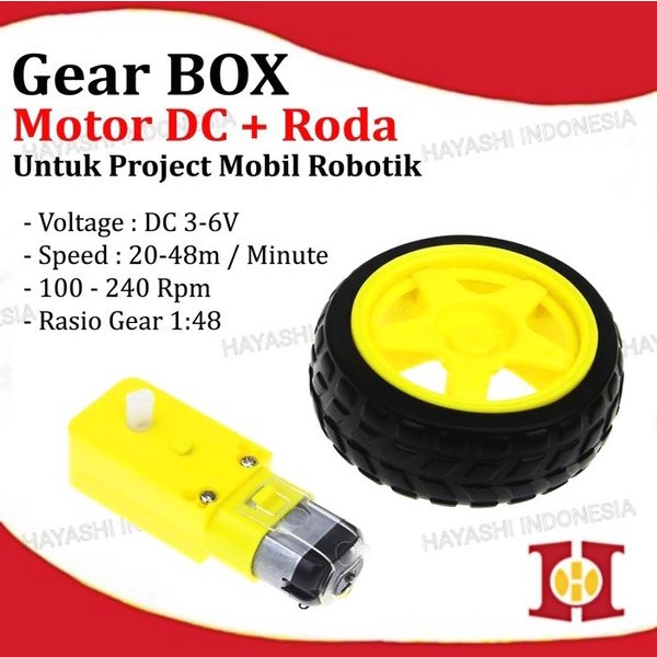 Roda Motor DC Arduino Gear 3V 6V Wheel Dinamo Mobil Robot Smart Car