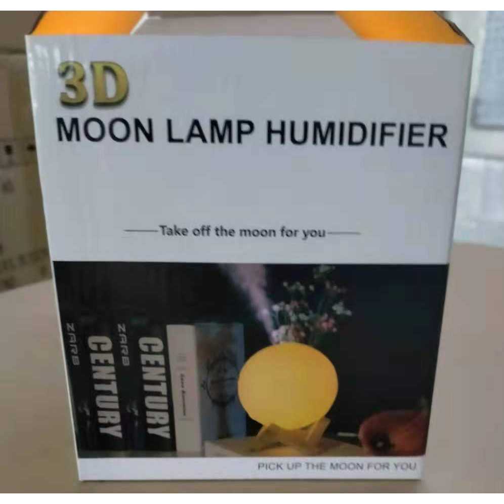 (100% BARANG ORI) Taffware Air Humidifier Lampu Tidur 3D Moon Night Light - Humi AX-08