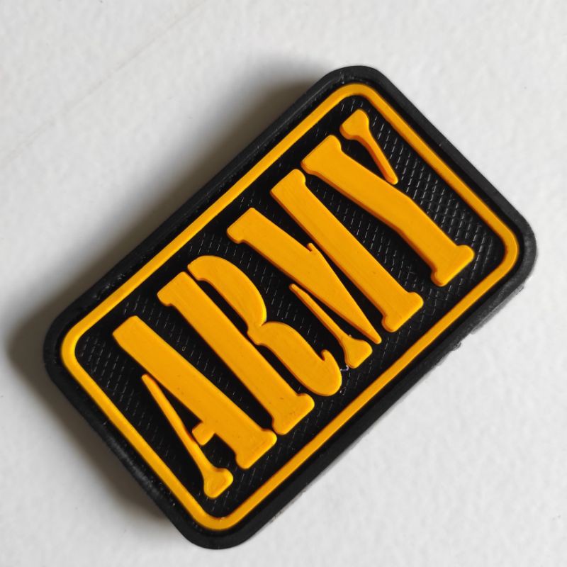 Patch rubber ARMY LIS KUNING/TNI/tempelan karet emblem velcro