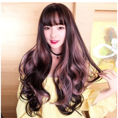 Rambut Wig Panjang Keriting Bergelombang OMbre Gradiasi