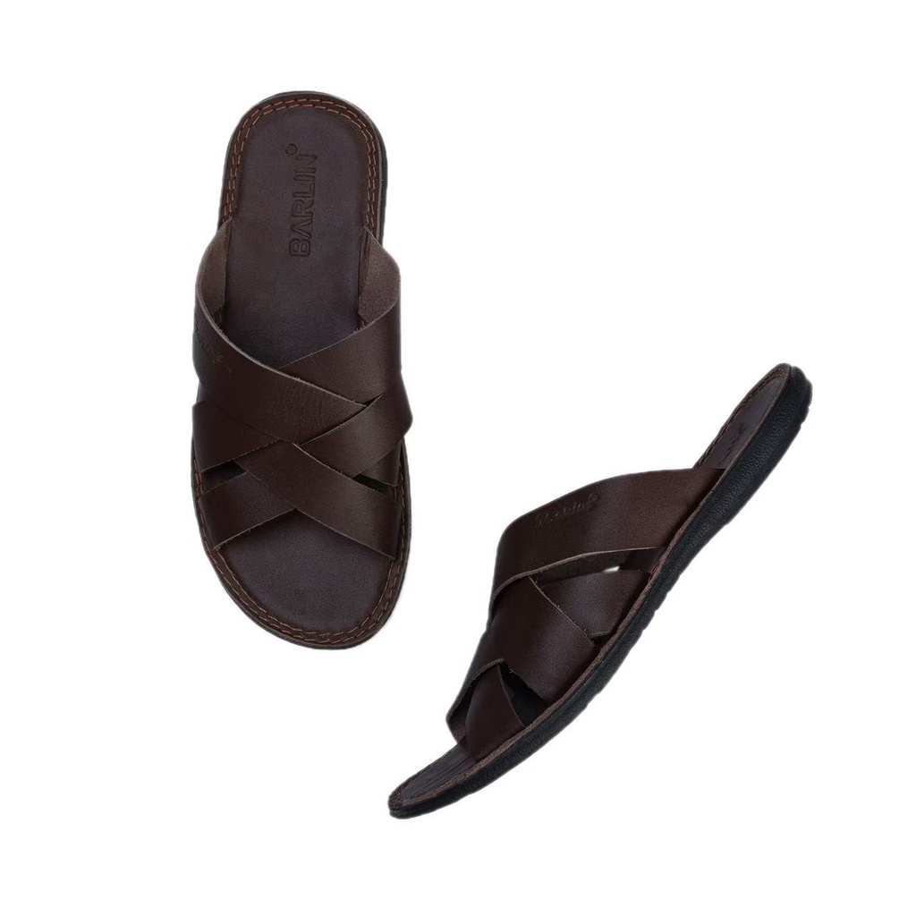 SANDAL SLIDE PRIA DEWASA SANTAI PRIA MINING BARLIN 0605 KULIT ASLI ORIGINAL CASUAL 100% PRIA KERJA KANTOR NYAMAN || SANDAL SLOP PRIA INDIAN TERBARU LEBARAN 2022