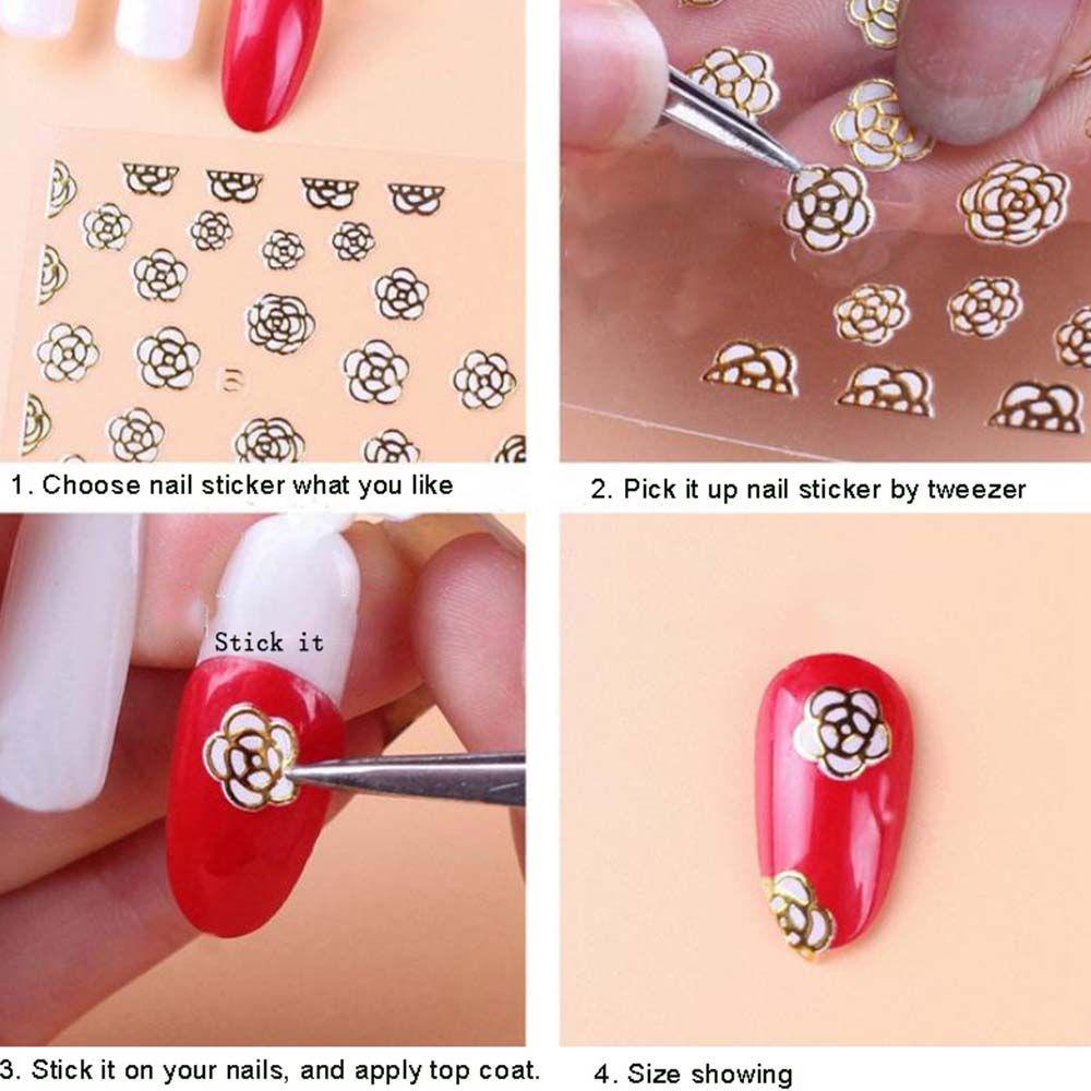 Mxbeauty Stiker Kuku Fashion Retro Bunga Peony Kupu-Kupu Manicure Nail Art Dekorasi