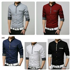 ns AT hem nando maroon hitam abu navy kemeja pria lengan panjang polos katun simple elegan modis mo