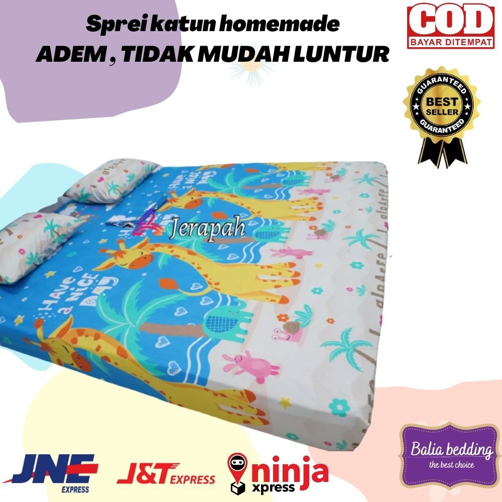 [COD] seprei karakter motif anak kuda jerapah 180x200 160x200 seprai adem alas kasur kamar tid