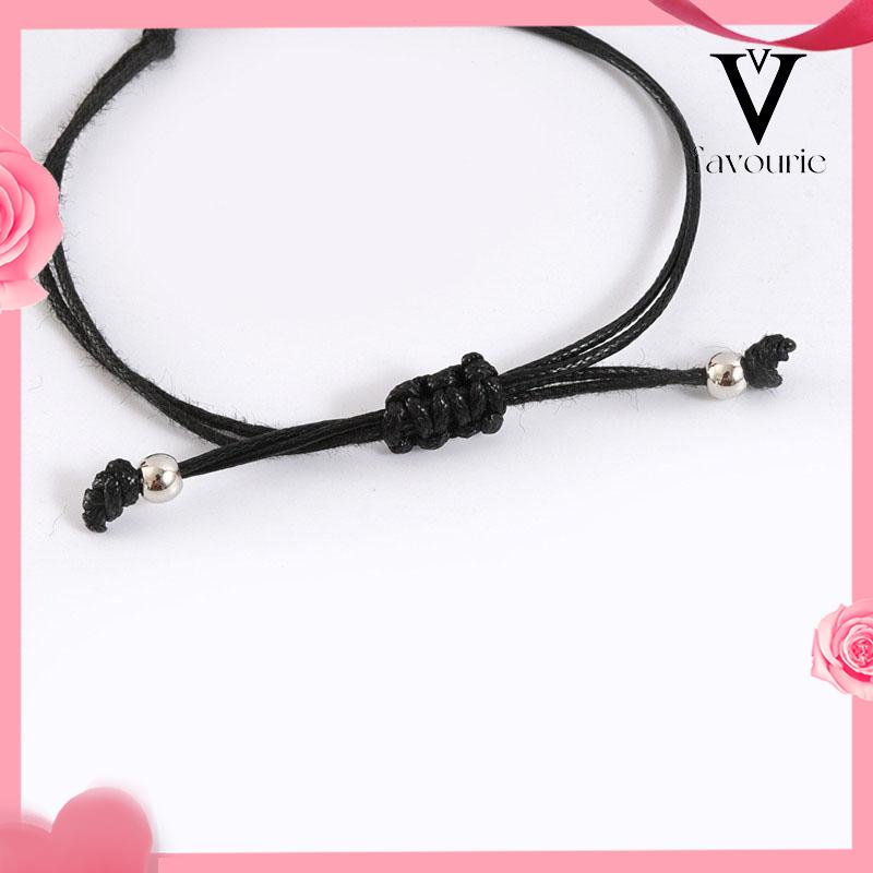 [COD]1 Pasang Double Heart Wax Woven Love Bracelet-FA