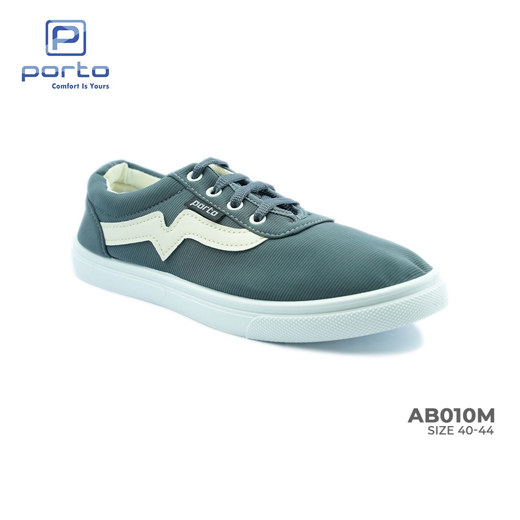 AB010M - Porto Leveling Sepatu Sneakers Pria Size 39 - 43 Simple Casual Nyaman Terbaru Casual Original