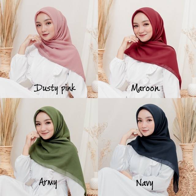 JILBAB SEGI EMPAT SIFON PREMIUM / CHIFFON MURAH BELLA SQUARE / HIJUB Sekolah / Bella Square / Laudya Square