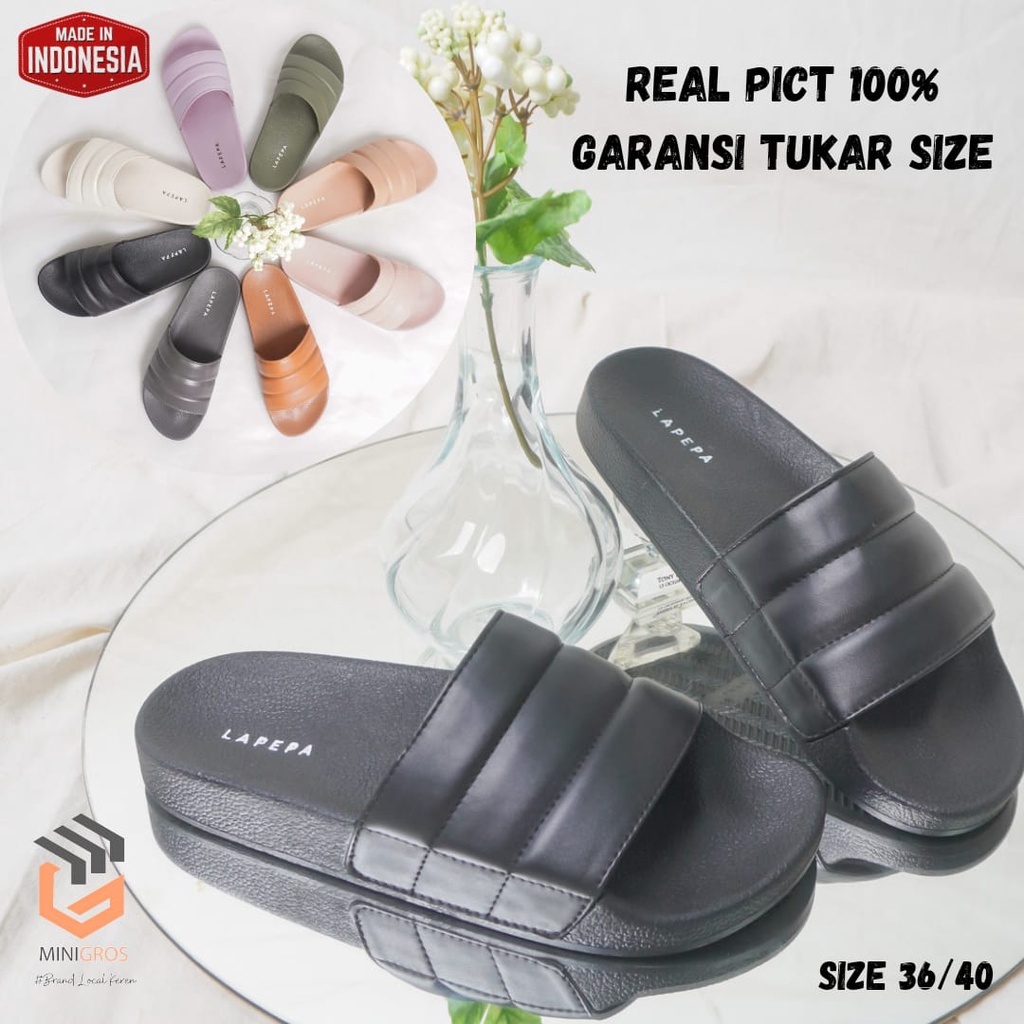 Adarastore - Lapepa MEERA  Sandal Wanita Casual Sendal Santai Cewek Kulit Kekinian