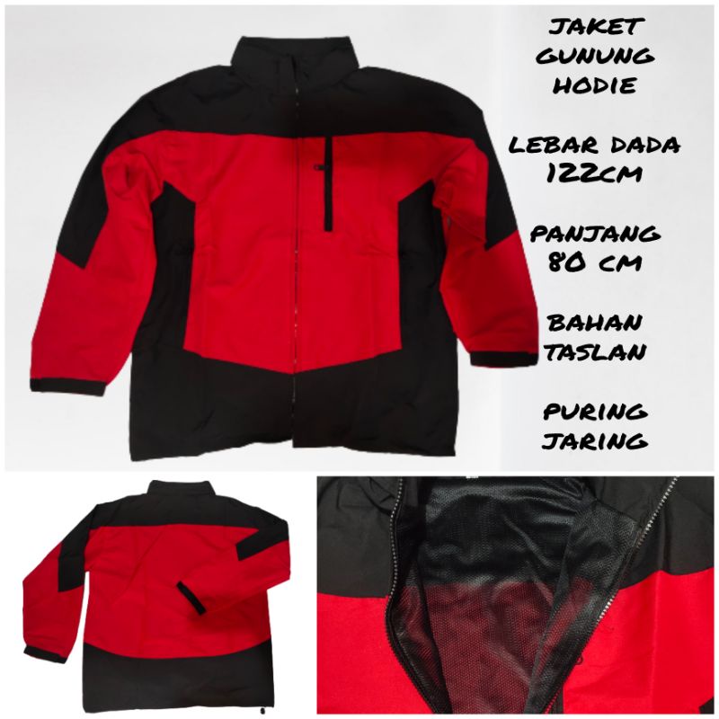 Jaket Outdoor Jaket Gunung Big Size Bahan Taslan Waterproof