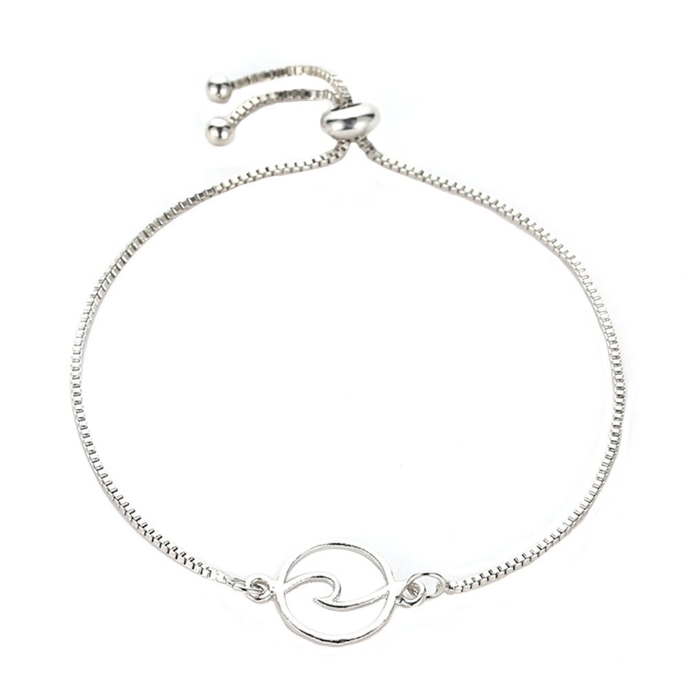 Hu Hu Hu Hu Hu Alat Bantu Pasang Kacamata♡ Gelang Rantai Wanita Adjustable Desain Gelombang Hollow Untuk Pestahadiah