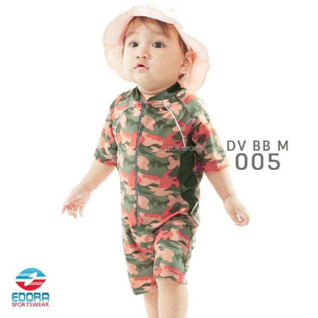 Baju Renang Bayi Cowok/Cewek motif Army