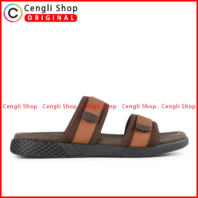 SANDAL SLIDE PLAYBOY PRIA ORIGINAL CASUAL BRANDED ASLI COKLAT PL43