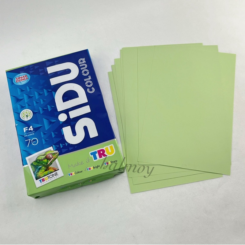 

KERTAS HVS / FOTOKOPI / PRINT SINAR DUNIA 70 GSM F4 WARNA HIJAU