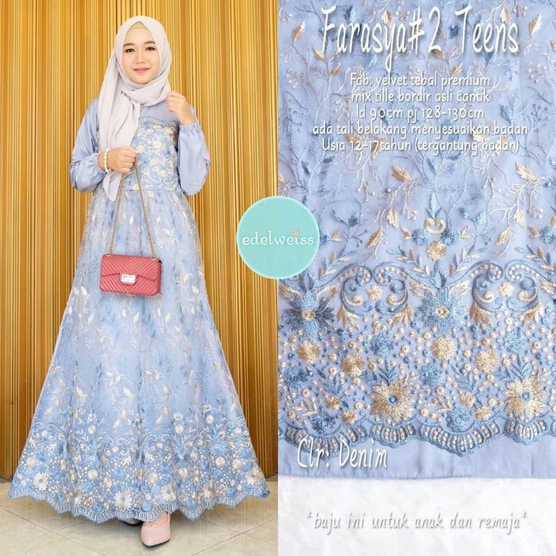 Farasya Dress Teens #2 Dress Tile Remaja Gamis Brukat Remaja Gamis Pesta Size M Gaun Ulang Tahun Dress Teen Anak Remaja Gamis Anak Perempuan Cantik Gamis Kecil Dress Brukat Anak anak Gamis Kondangan Dress Muslimah Dress Muslim Gaun Pesta