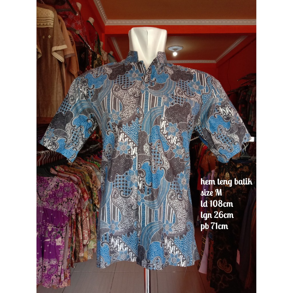 pakaian pria atasan kemeja batik 9teng batik jambi