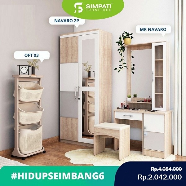 Paket Kamar Set (Lemari + Meja RIas + OFT) Hidup Seimbang
