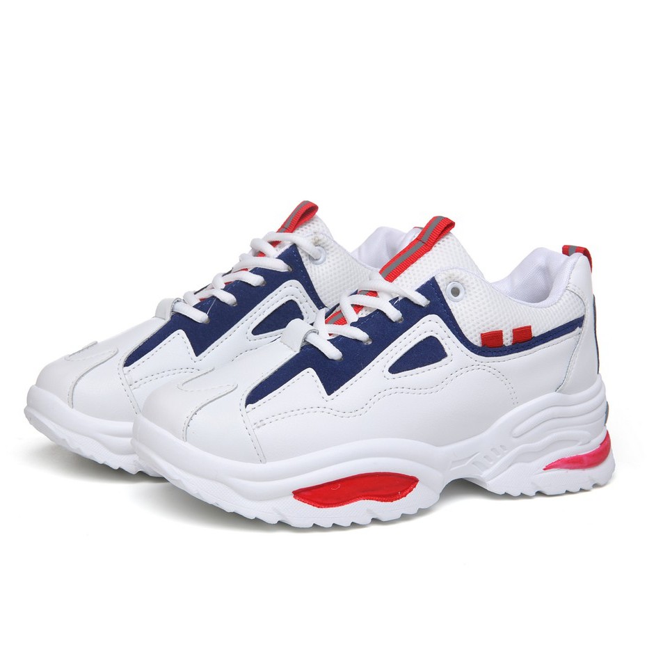 PVN Sepatu  Sneakers  Wanita  Sport Shoes  Putih  Navy 132 