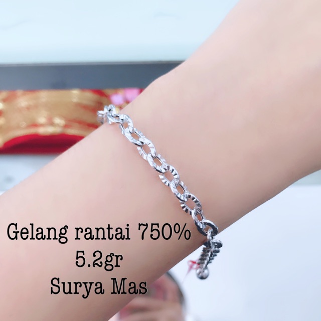 Gelang rantai emas 750%