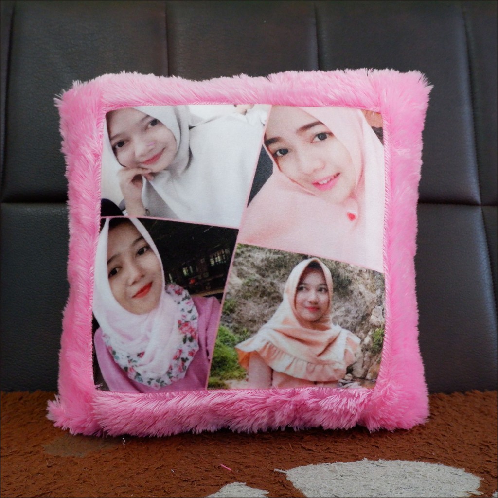 Bizzarpillow  Bantal Foto Custom Bulu Rasfur 40x40 cm BZ014