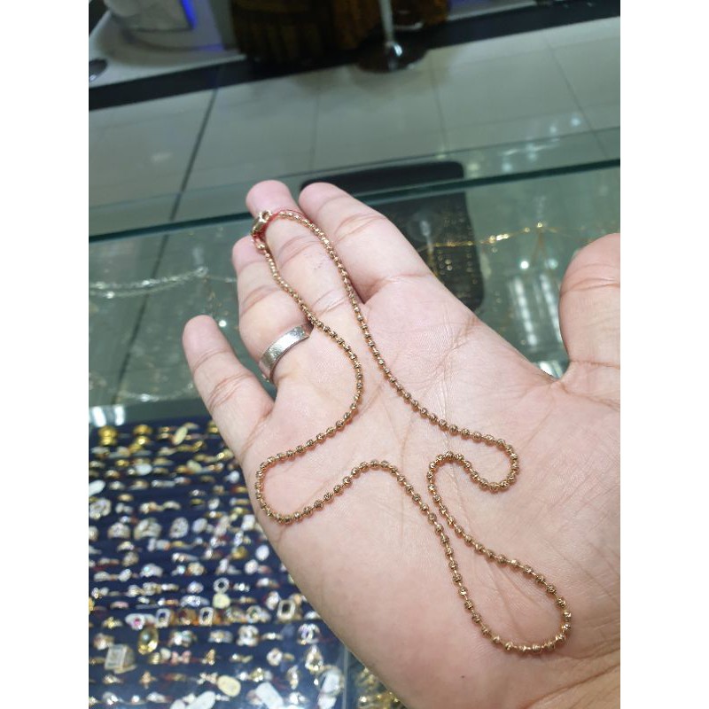 kalung emas kadar 700/22k model biji lada