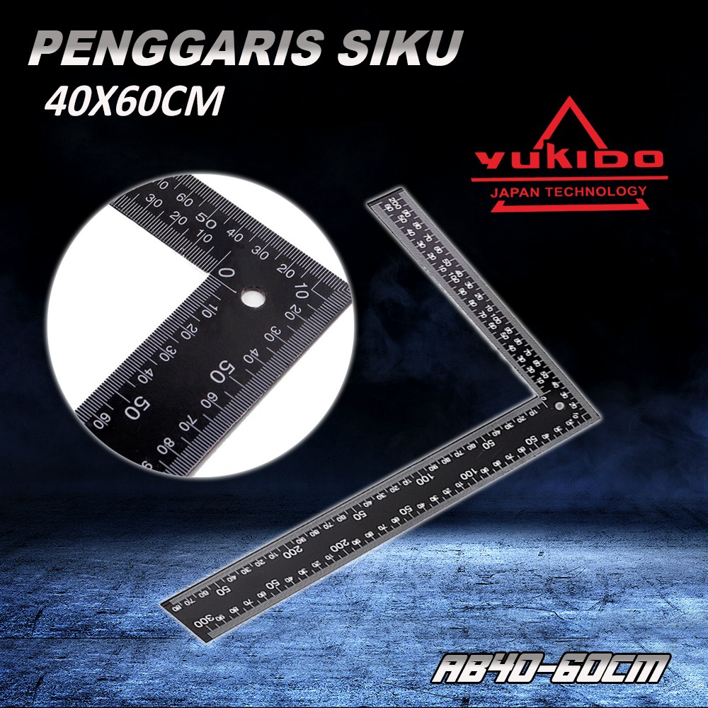 Penggaris Siku L Besi 40x60 Penggaris Siku Tukang Full Besi Siku Meter 40 x 60 cm Yukido penggaris siku/sudut L MURAH