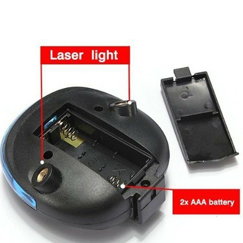 Lampu sepeda LED garis laser sorot jalan portable 2 sisi merah lampu kelap kelip hias ontel