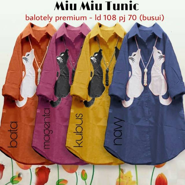 JY Miu Miu Tunik / Tunik Terbaru Wanita / Termurah /Terlaris