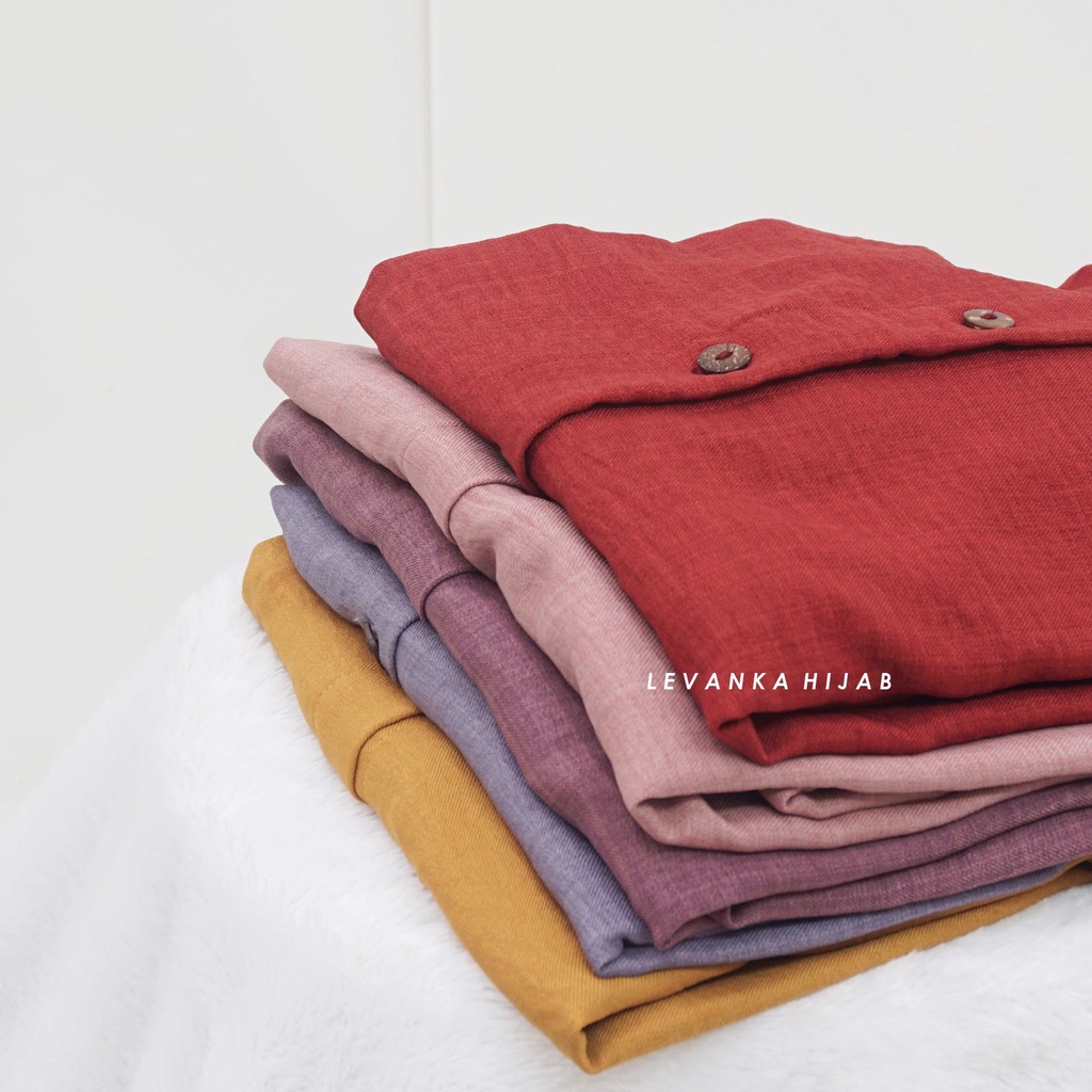 TERBARU ! Tunik Linen Crinke Two Tone atau Kemeja Tunik Wanita bahan Linen