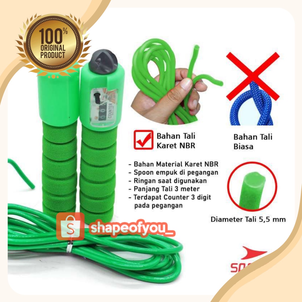 Lompat Tali Ada Counter Skipping Jumping rope with counter alat olahraga Jump fitness Elegan Murah