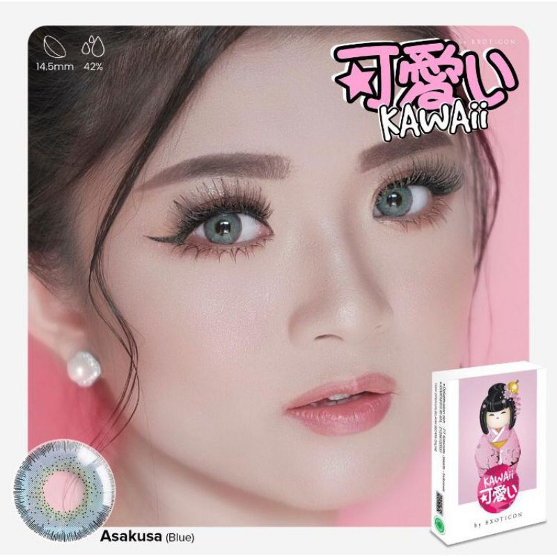 SOFTLENS X2 KAWAII MINUS -3.25 sd -6.00 FREE LENSCASE DIA 14.5MM BY EXOTICON / Softlen Soflen Soflens