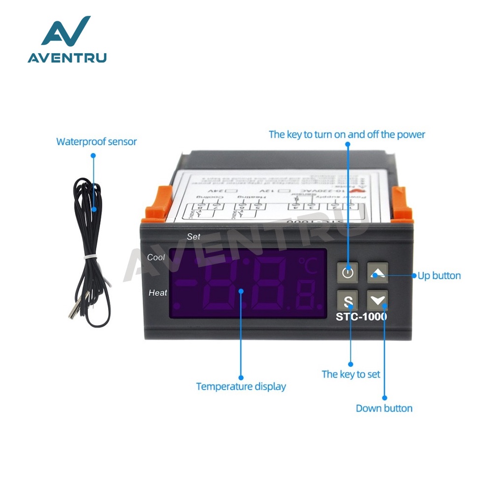 Thermostat Termostat Hygrostat Digital STC1000 STC3028 Pengatur Suhu Kelembaban