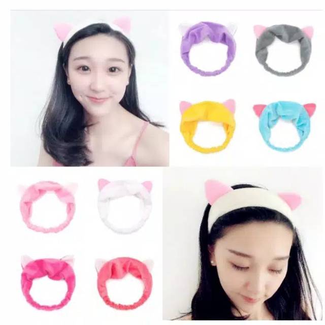 Hairband kelinci Karet pembersih muka / bando pembersih muka / bando facial