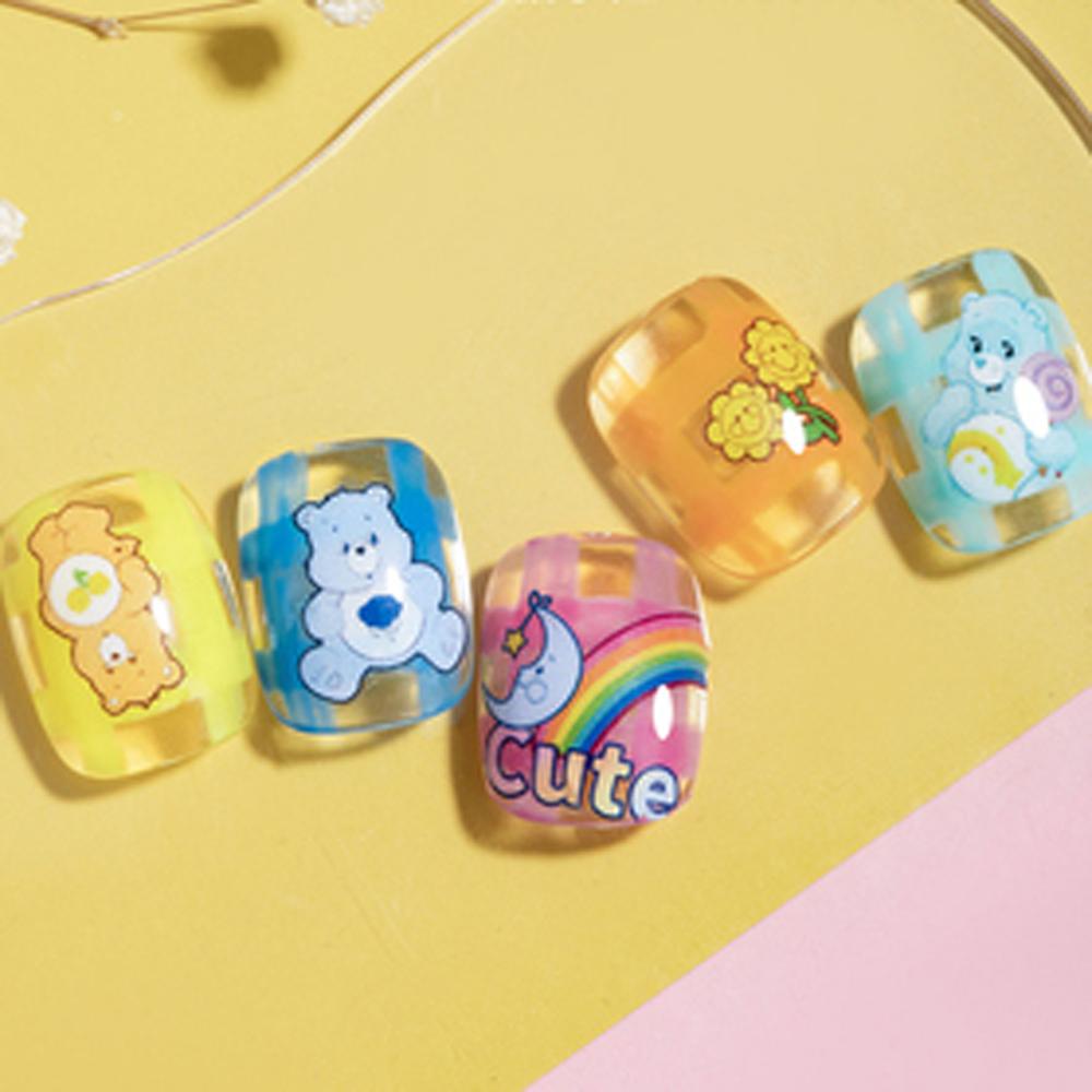 Mxbeauty Bear Stiker Kuku Gadis Bunga Lucu Warna-Warni DIY Nail Decals