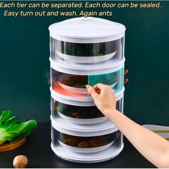Tempat Simpan Makanan Susun 5 tingkat -Food Cover Tempat Simpan Lauk - 4 Tingkat